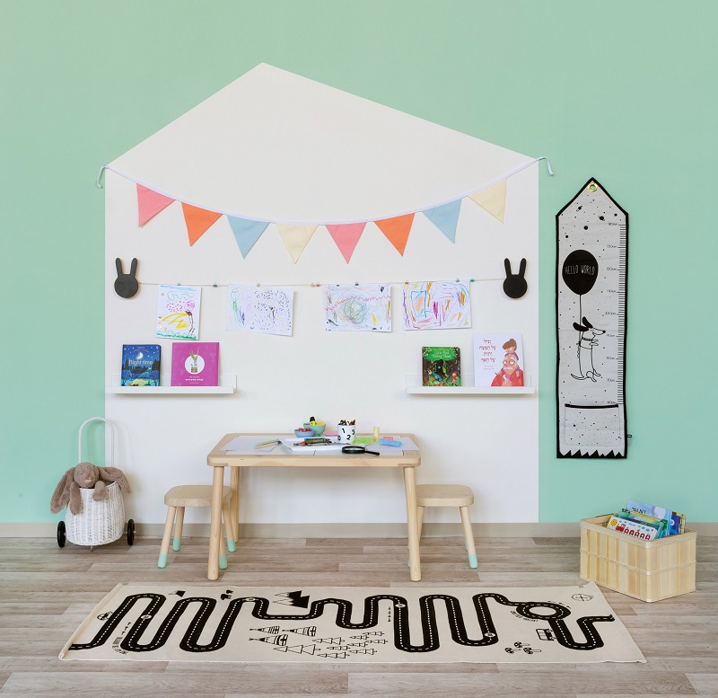 חדר ילדים עם צבע קיר